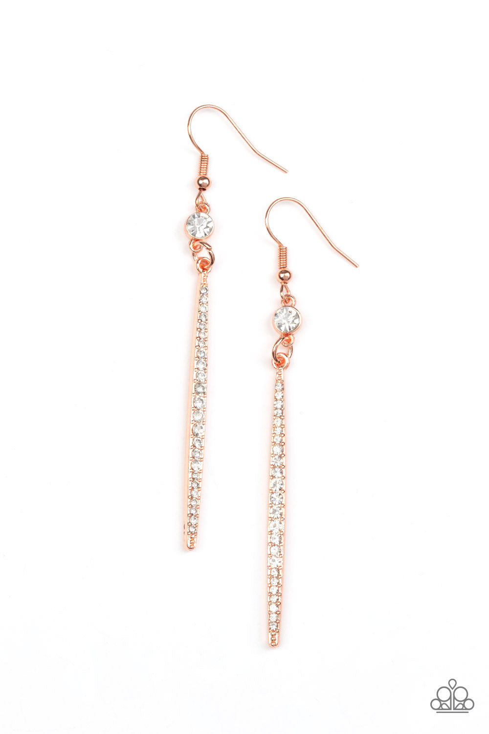 Skyscraping Shimmer Copper Earrings - Paparazzi