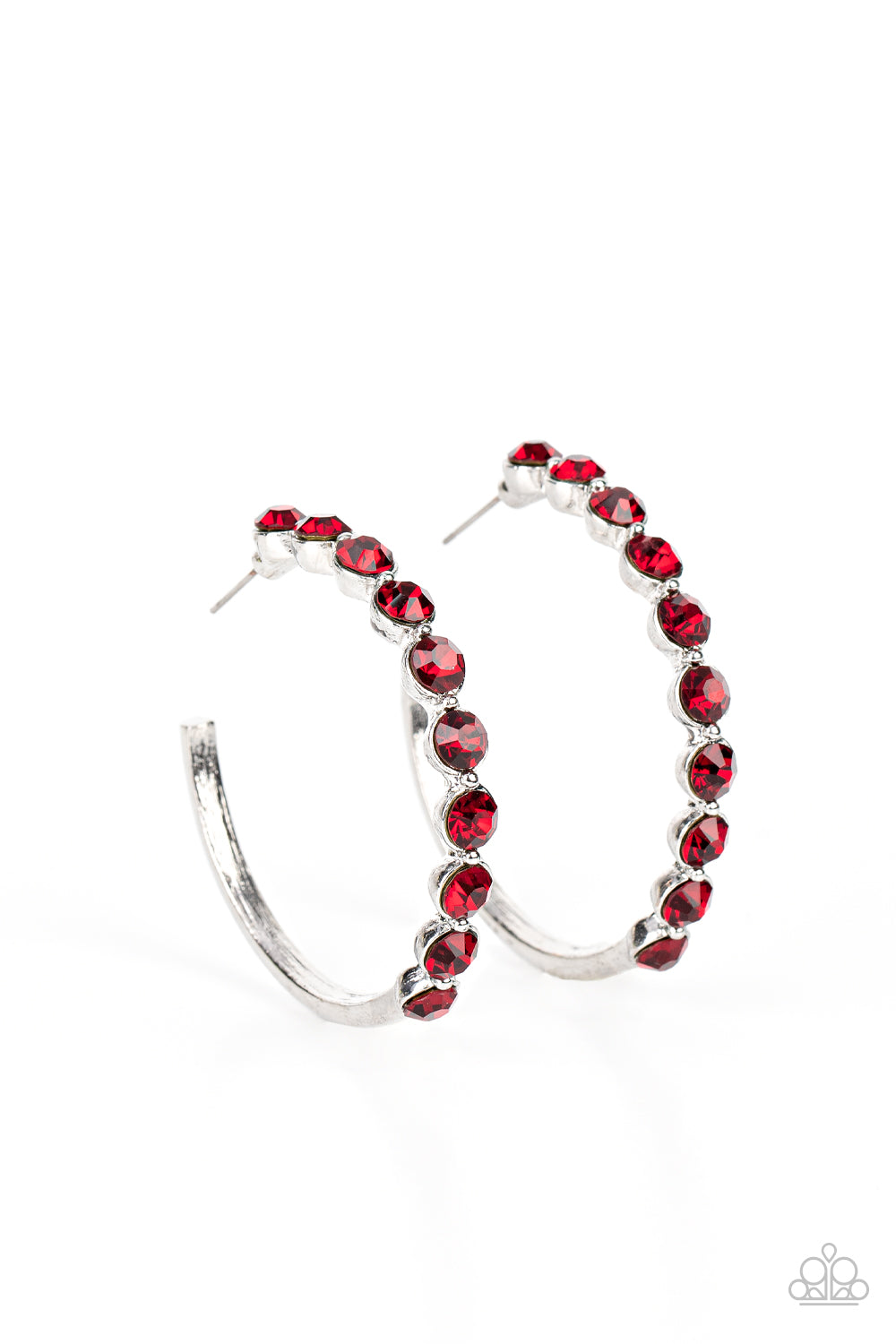 Photo Finish Red Hoop Earrings - Paparazzi