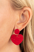 Load image into Gallery viewer, Just a Little Crush Red Post Earrings - Paparazzi
