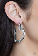 Load image into Gallery viewer, AMORE to Love Black Hoop Earrings - Paparazzi
