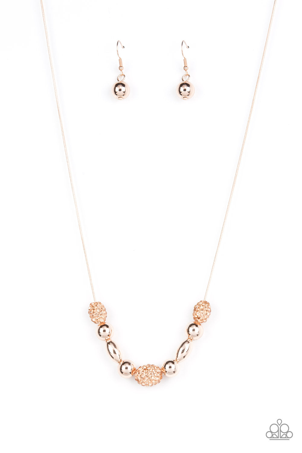 Space Glam Rose Gold Necklace - Paparazzi