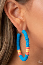 Load image into Gallery viewer, Colorfully Contagious Blue Hoop Earrings - Paparazzi
