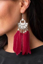 Load image into Gallery viewer, Plume Paradise Red Earrings - Paparazzi
