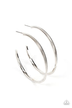 Load image into Gallery viewer, Monochromatic Curves Silver Hoop Earrings - Paparazzi
