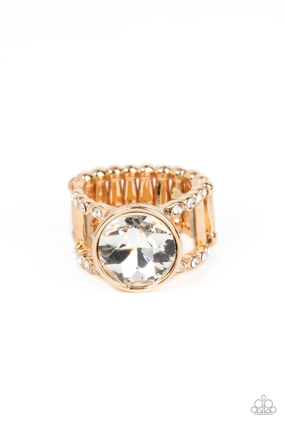 High Roller Sparkle Gold Ring - Paparazzi