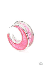 Load image into Gallery viewer, Charismatically Curvy Pink Hoop Earrings - Paparazzi
