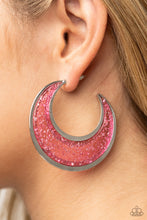 Load image into Gallery viewer, Charismatically Curvy Pink Hoop Earrings - Paparazzi
