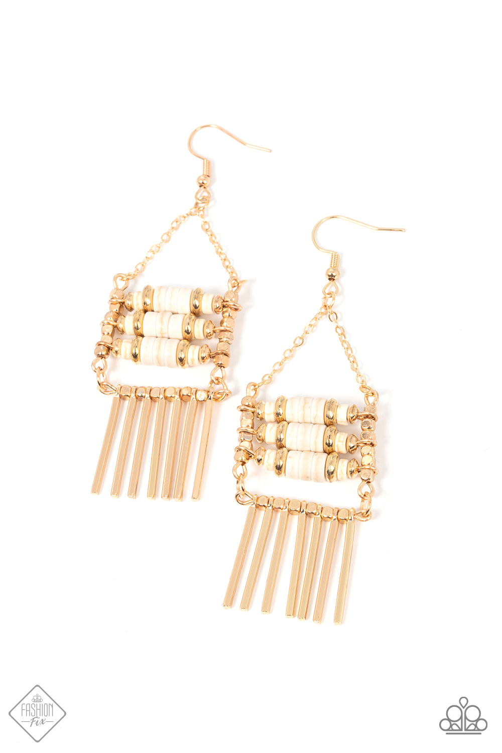 Tribal Tapestry Gold Earrings - Paparazzi