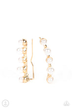 Load image into Gallery viewer, Drop-Top Attitude Gold Post Earrings - Paparazzi
