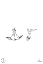 Load image into Gallery viewer, Metal Origami Silver Ear Jacket Earrings- Paparazzi
