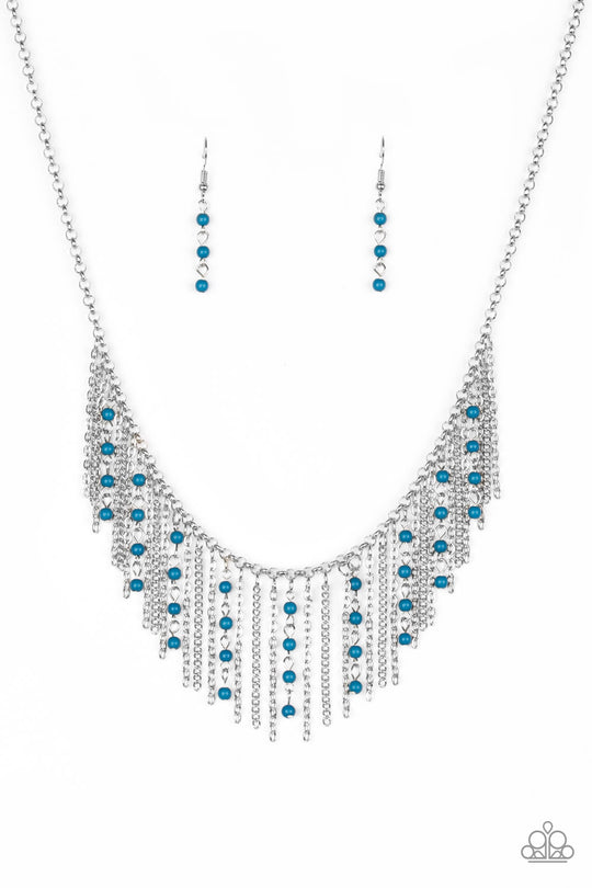 Harlem Hideaway Blue Necklace - Paparazzi