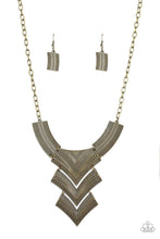 Load image into Gallery viewer, Fiercely Pharaoh Brass Necklace - Paparazzi
