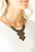 Load image into Gallery viewer, Fiercely Pharaoh Brass Necklace - Paparazzi
